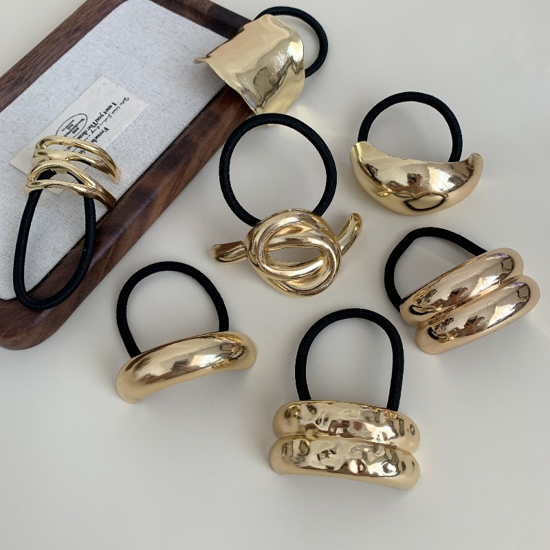 Wrap Ring Gold - Metallic Geometric Hair Ties Simple Chic