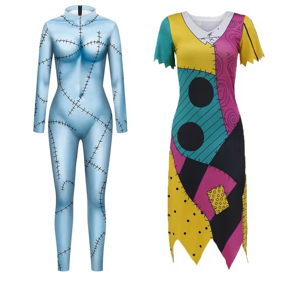 Women'S Vacation Accessories - Halloween Anime Movie Sally Cosplay Dress