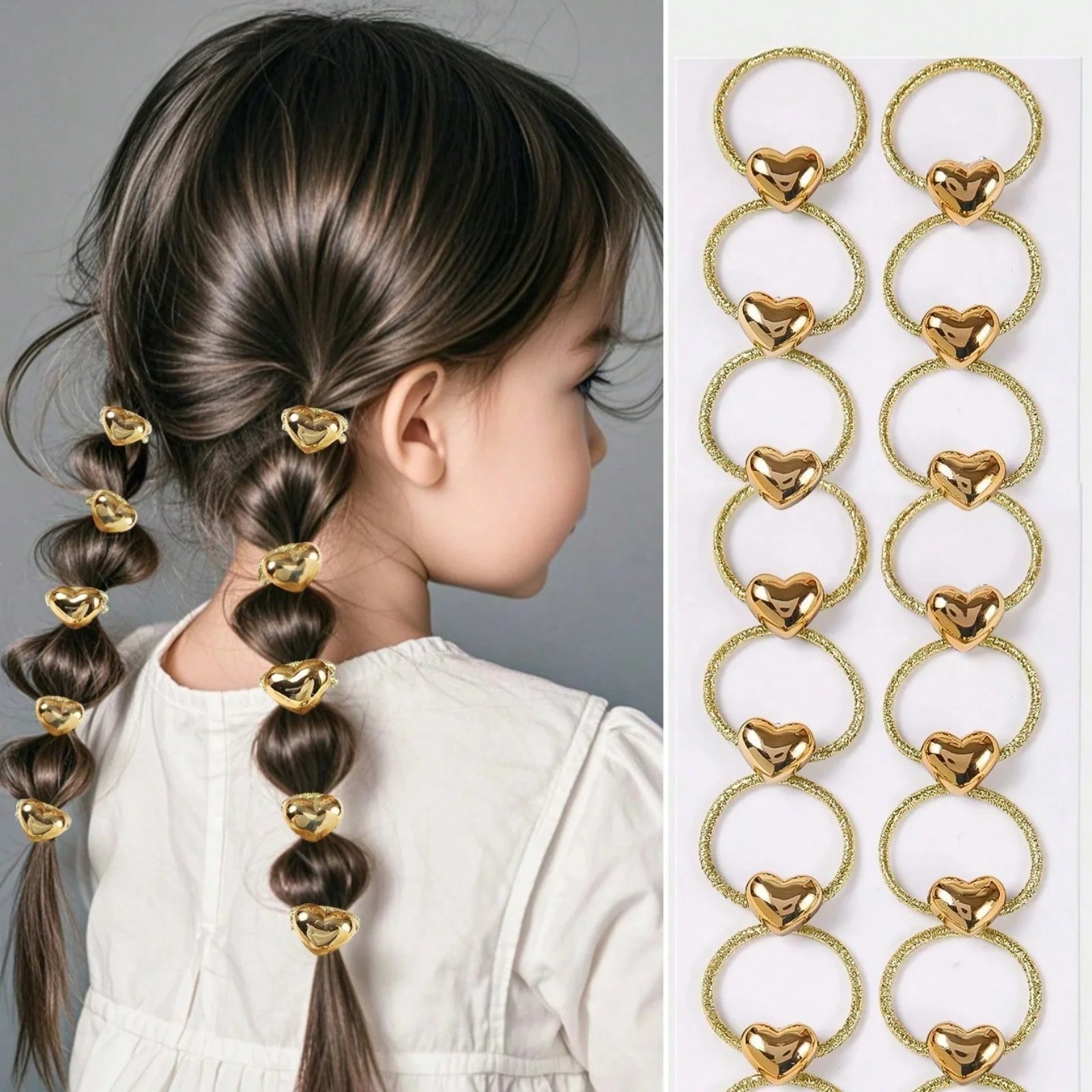 10Pcs Gold Heart Hair Rings Se - огляд і ціна Wrap Ring Gold