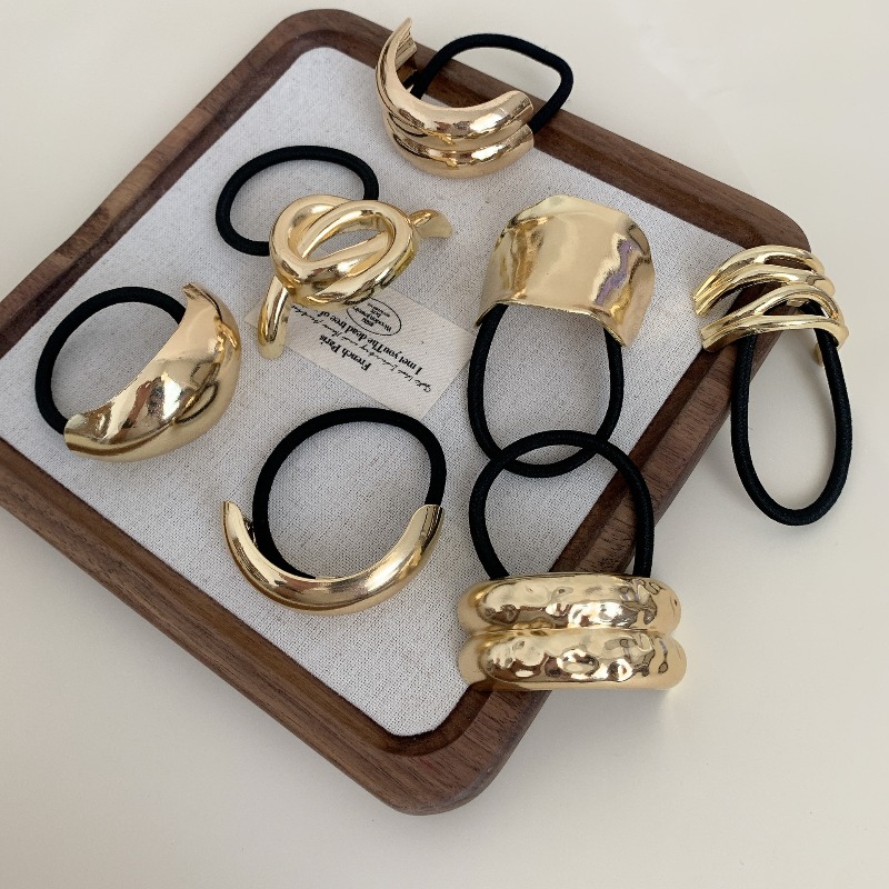 Metallic Geometric Hair Ties S - огляд і ціна Wrap Ring Gold