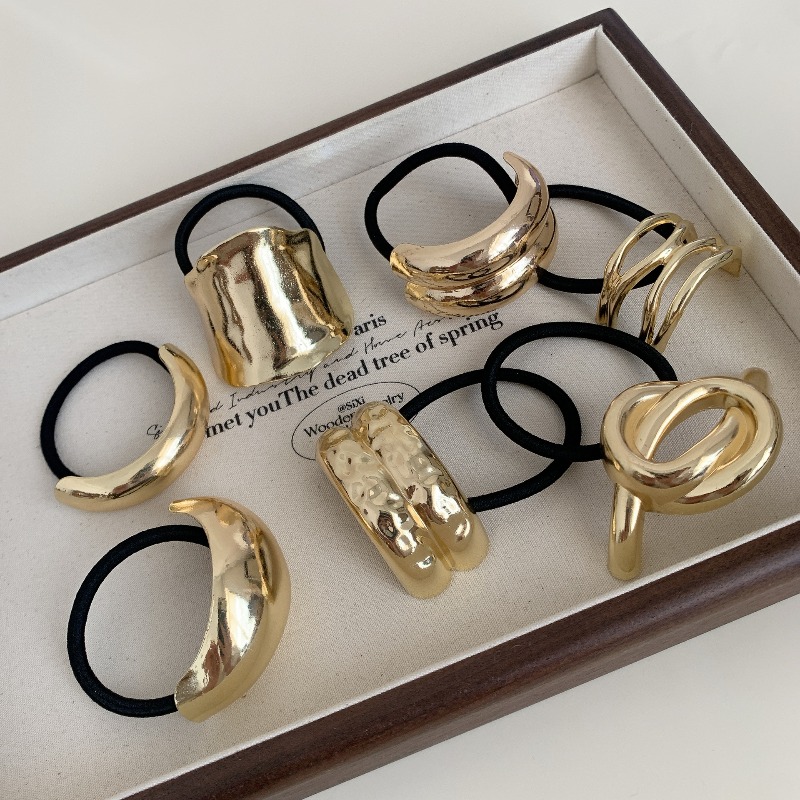 Metallic Geometric Hair Ties S - огляд і ціна Wrap Ring Gold
