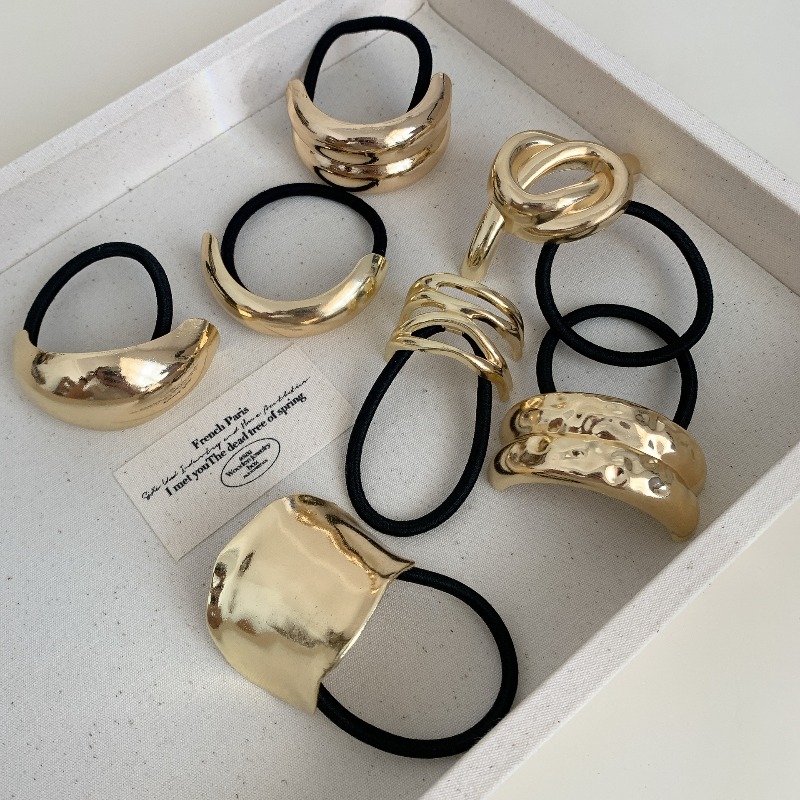 Metallic Geometric Hair Ties S - огляд і ціна Wrap Ring Gold