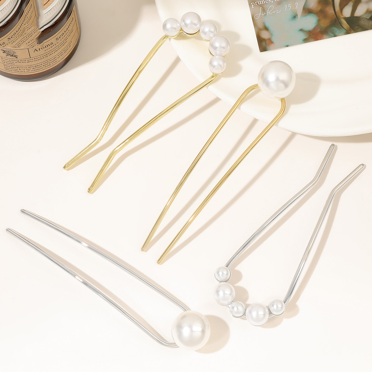 New Metal Vintage U Shape Hair - огляд і ціна Pearl Hair Pin
