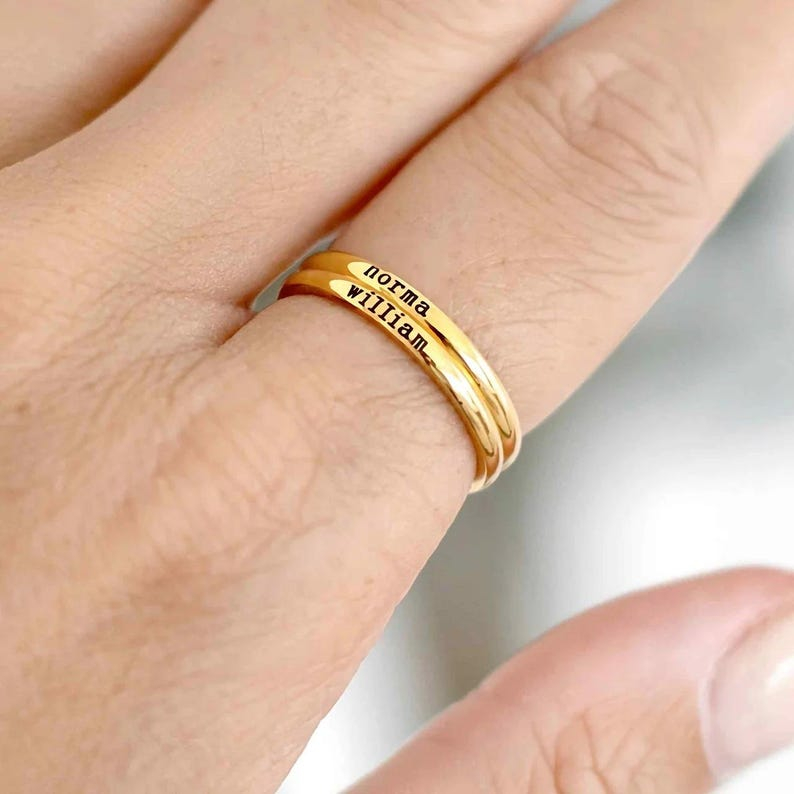 Personalized Engraved Name Rin - огляд і ціна Wrap Ring Gold