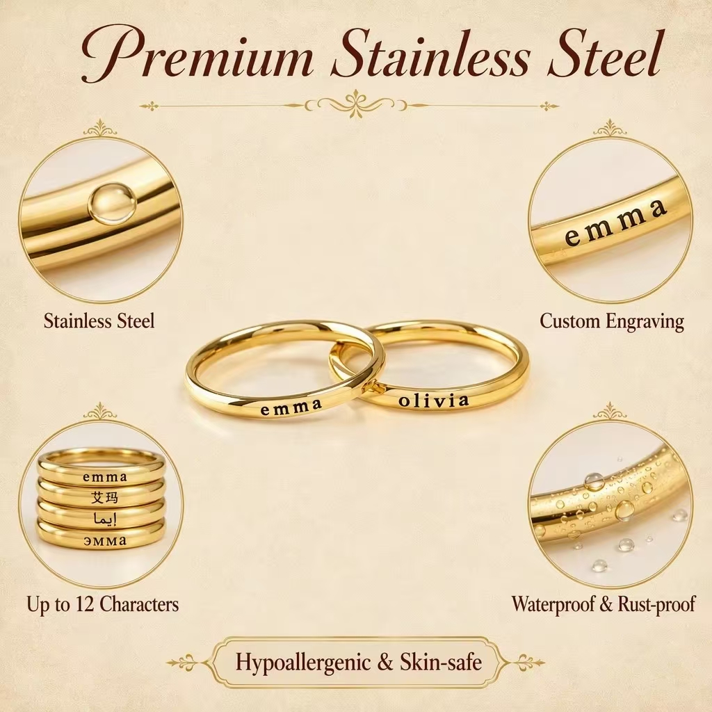 Personalized Engraved Name Rin - огляд і ціна Wrap Ring Gold