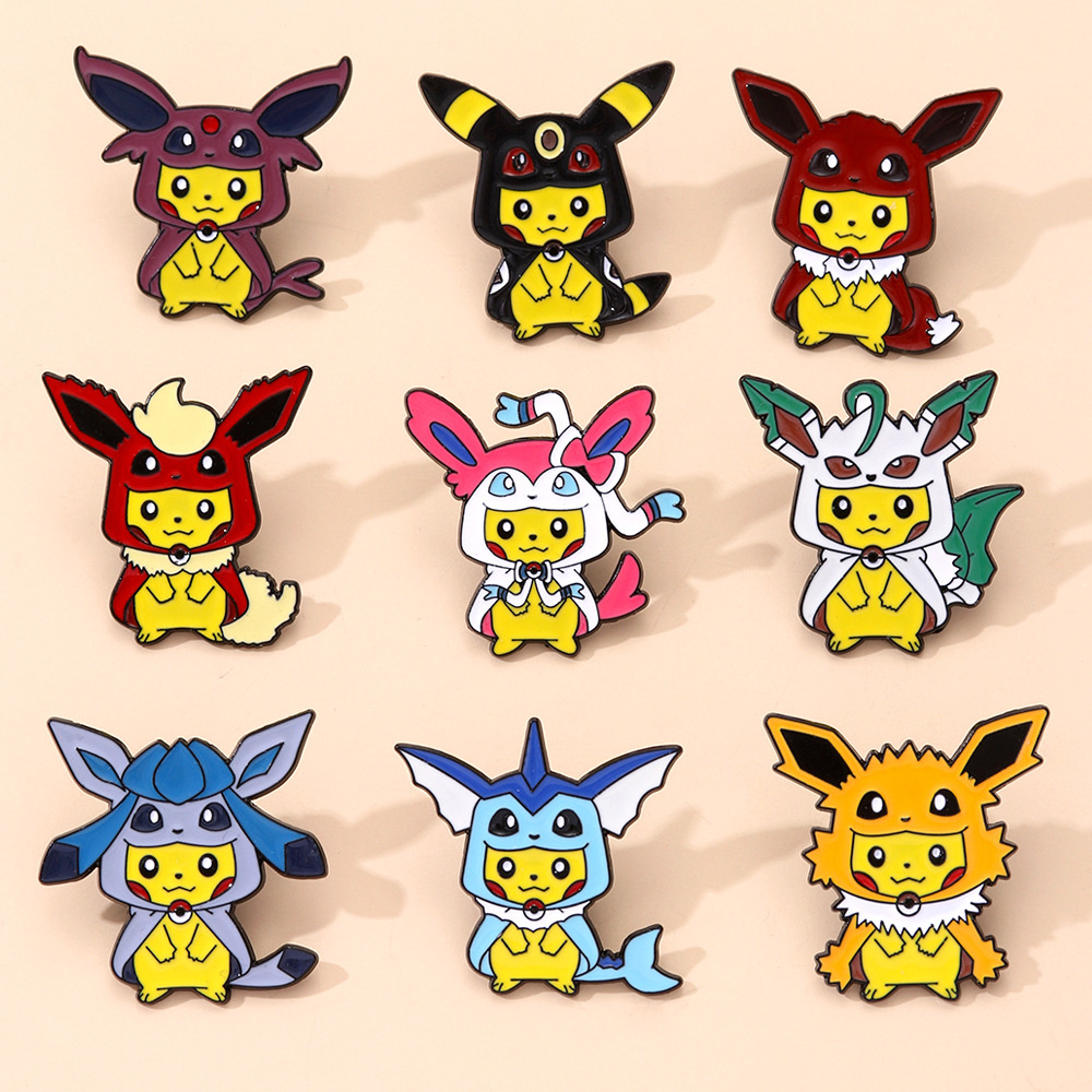 9Pcs Anime Pokemon Lapel Pins  - огляд і ціна Women Accessories Sale