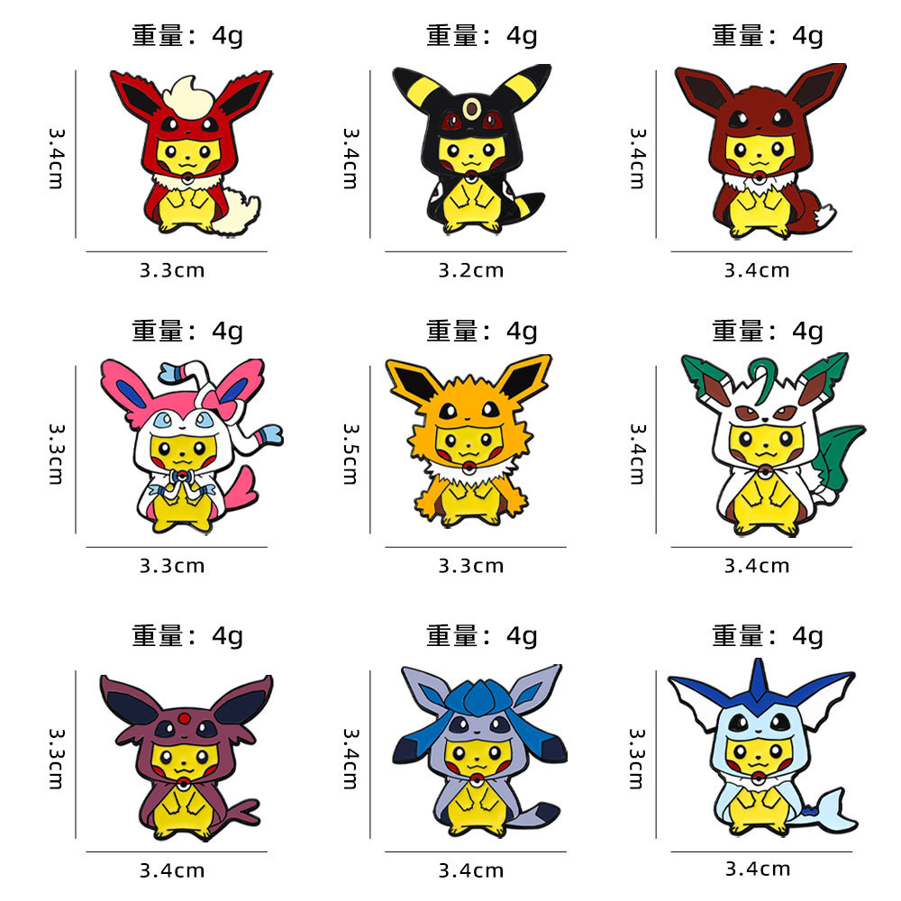 9Pcs Anime Pokemon Lapel Pins  - огляд і ціна Women Accessories Sale